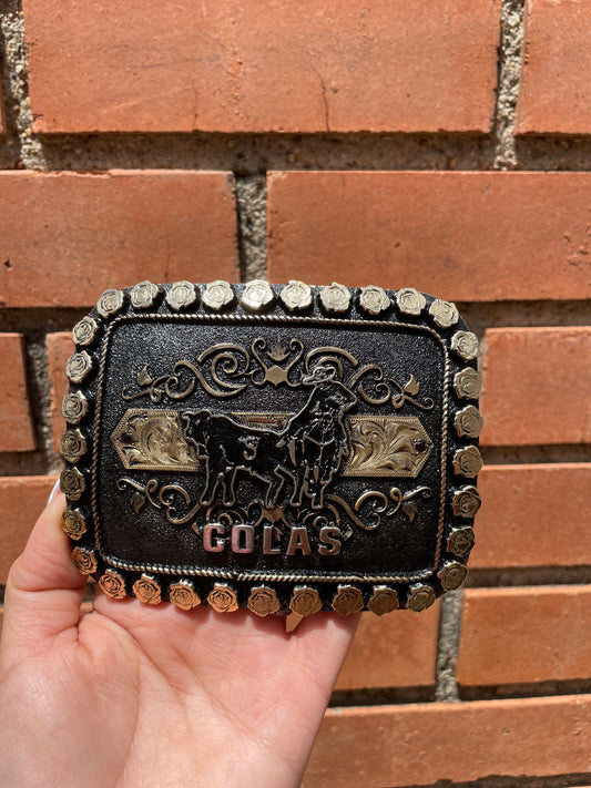 Hebilla colas negro/dorado