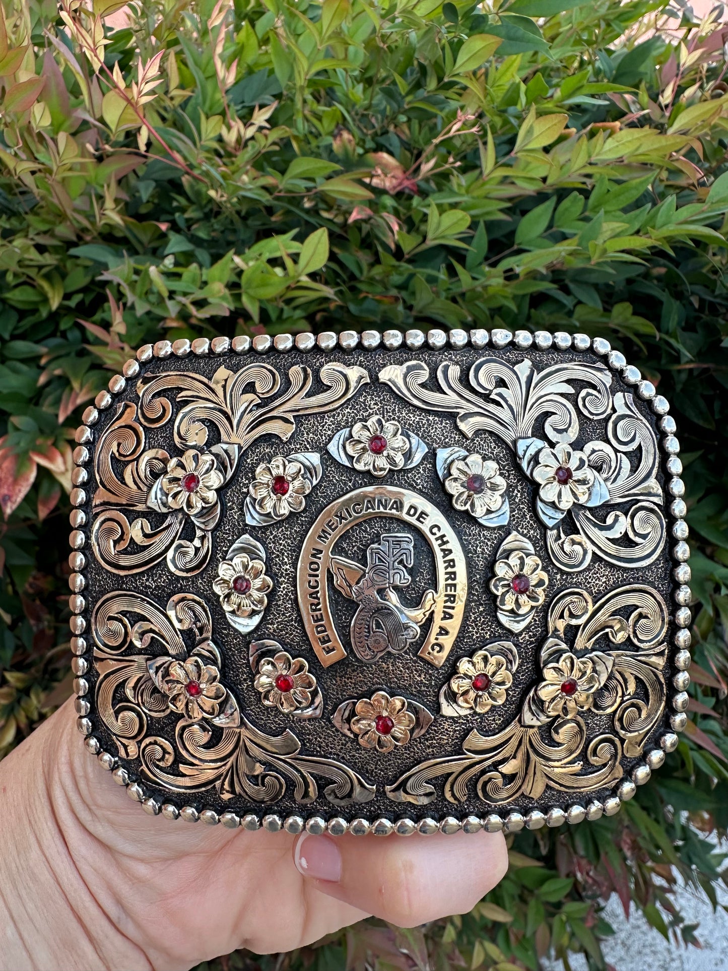 Hebilla Charra Flores Federacion 2”