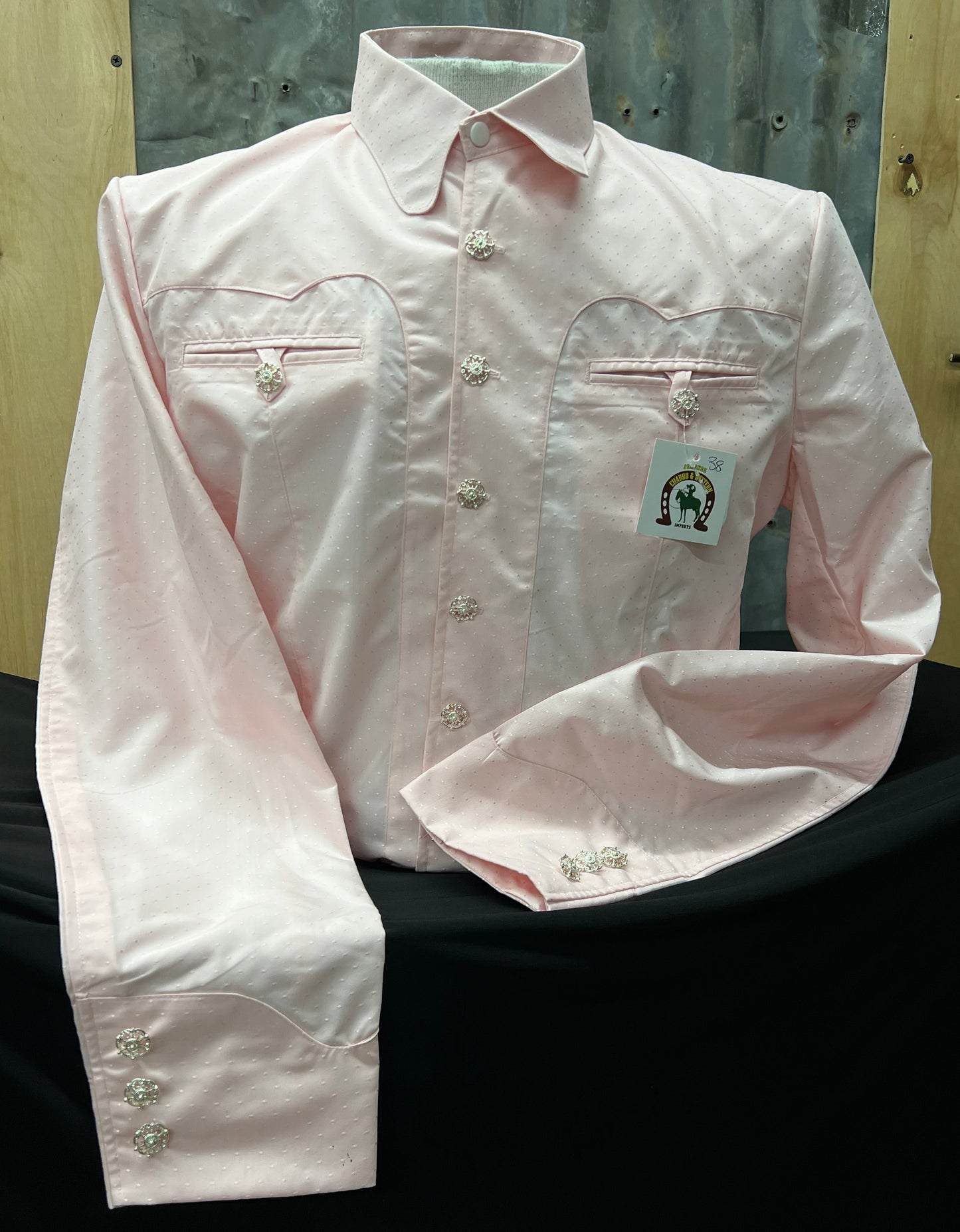 Camisa Charra Elegante Rosa Claro
