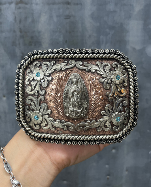 Hebilla Charra La Guadalupana Azul