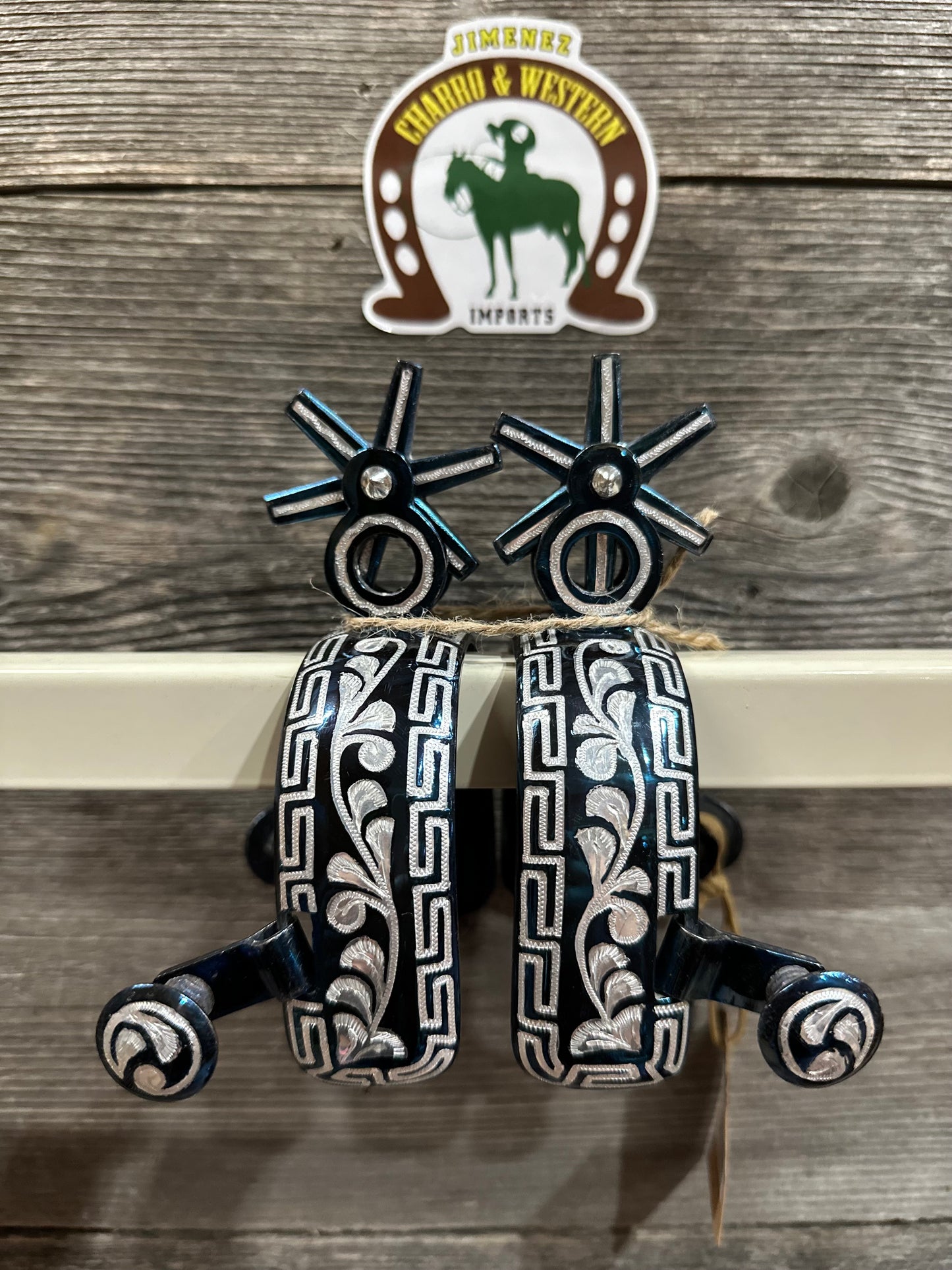 Espuelas Charras Azules Artesanales Estilo Antiguo