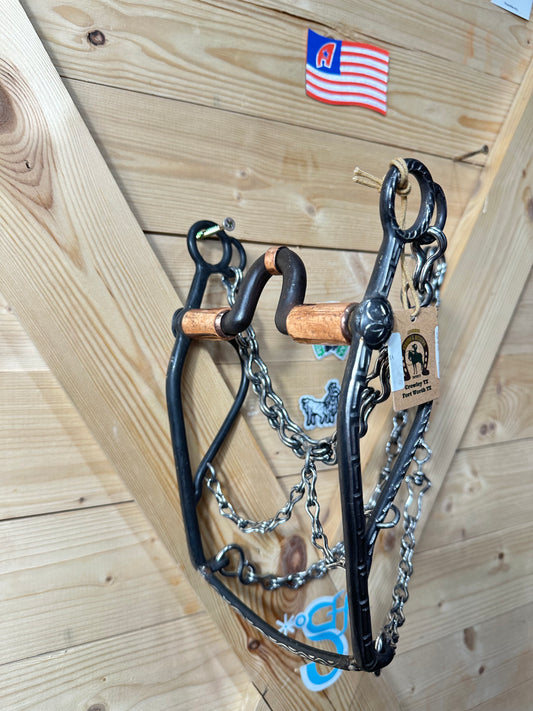 Freno Charro Artesanal con Bocado Dulce Pavoneado 5”