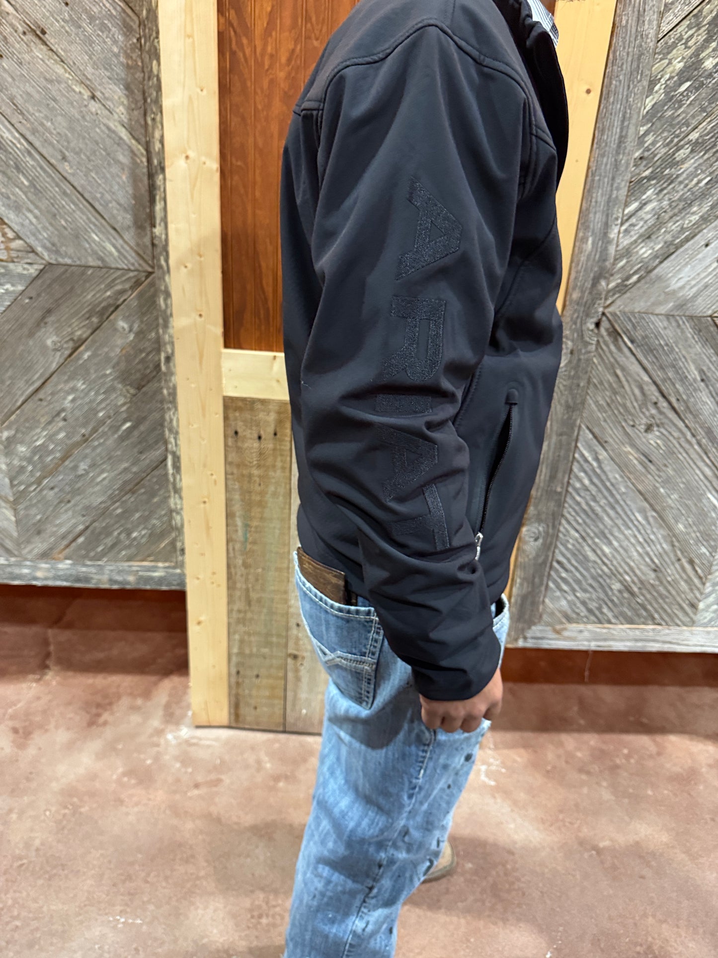 Ariat black letter softshell jacket