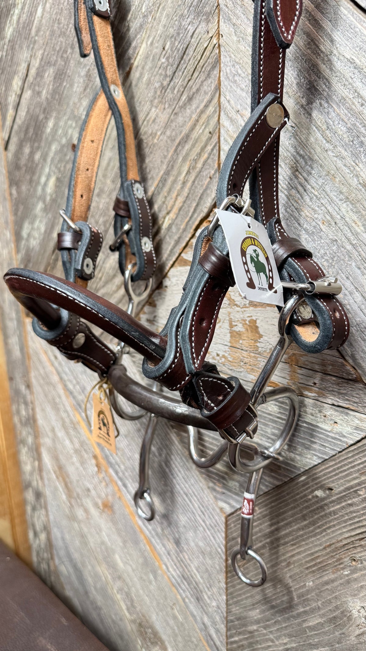 Tlacualejo de Acero Inoxidable con Bocado Dulce y Cabezada de Baqueta